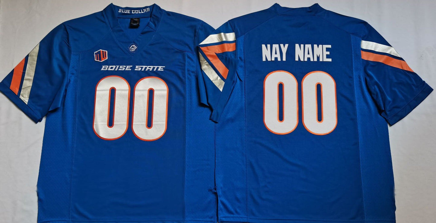 Custom Football Boise State Broncos Blue Jersey Men's Short Sleeve American College Jerseys