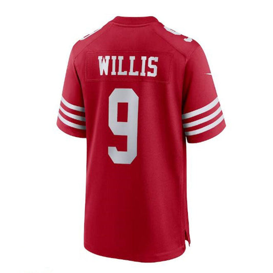 SF.49ers #9 Brayden Willis Team Game Jersey - Scarlet Stitched American Football Jerseys