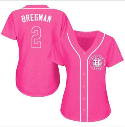 Baseball Jersey Houston Astros Alex Bregman Pink Fashion Stitched Jerseys