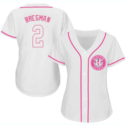 Baseball Jersey Houston Astros Alex Bregman White Pink Fashion Stitched Jerseys