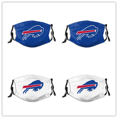 4 Pack Personalized Football Buffalo Bills Adult Dust Mask With Filters PM 2.5