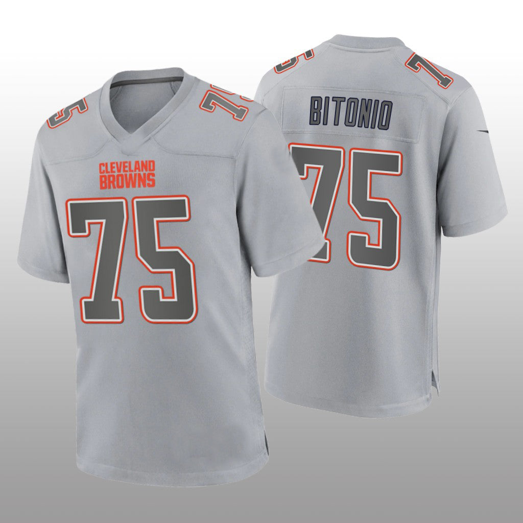 C.Browns #75 Joel Bitonio Gray Atmosphere Game Jersey Stitched American Football Jerseys