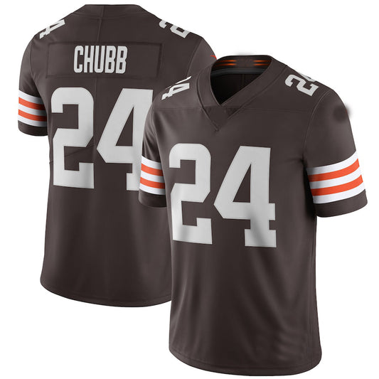 C.Browns #24 Nick Chubb Brown Vapor Limited Jersey Stitched American Football Jerseys