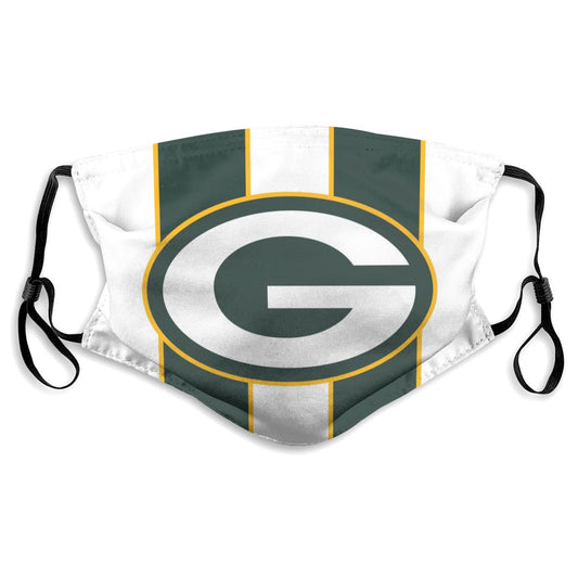 Custom Football Personalized GB Packer 01-White Dust Face Mask With Filters PM 2.5