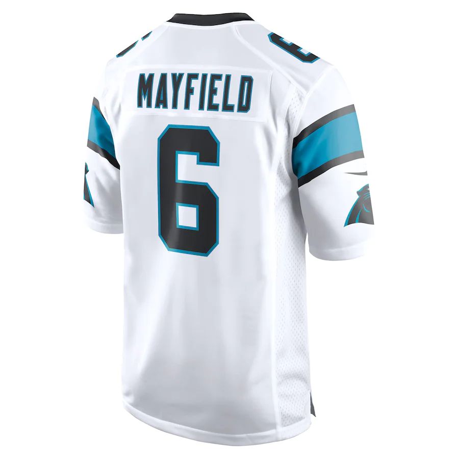 C.Panthers #6 Baker Mayfield  White Game Player Jersey Stitched American Football Jerseys