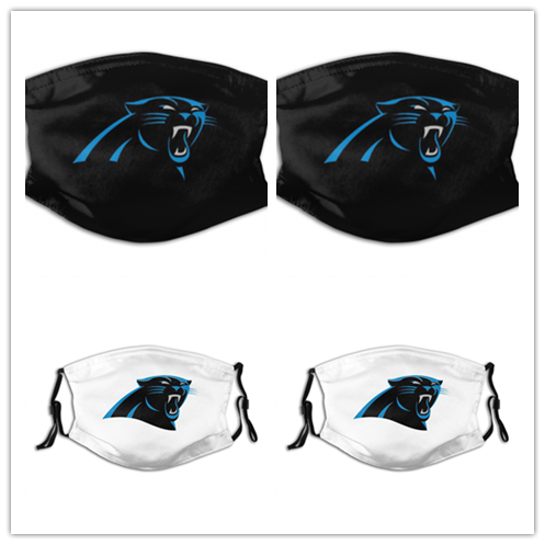 4 Pack Personalized Football Carolina Panthers Adult Dust Mask With Filters PM 2.5