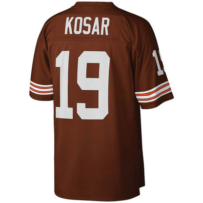 C.Browns #19 Bernie Kosar Mitchell & Ness Brown Legacy Replica Jersey Stitched American Football Jerseys