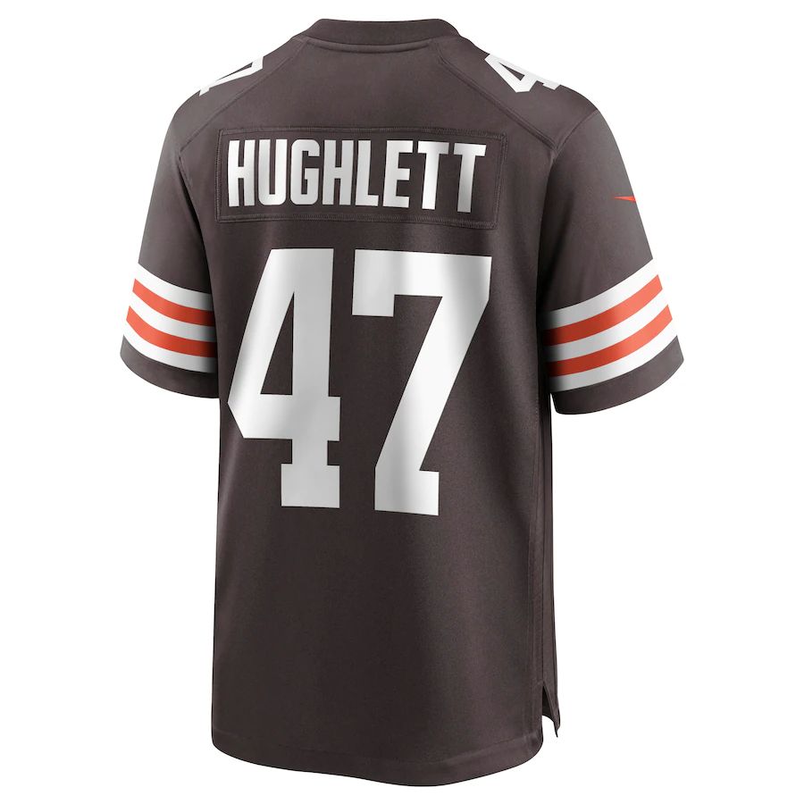 C.Browns #47 Charley Hughlett Brown Game Jersey Stitched American Football Jerseys
