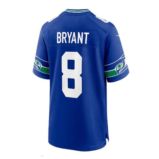 S.Seahawks #8 Coby Bryant Throwback Player Game Jersey - Royal Stitched American Football Jerseys
