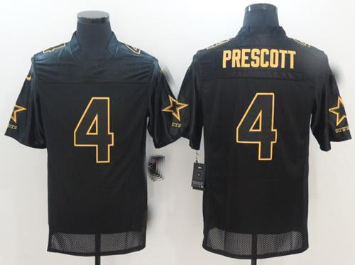 D.Cowboys #4 Dak Prescott Black Stitched  Elite Pro Line Gold Collection Jersey  American Football Jerseys
