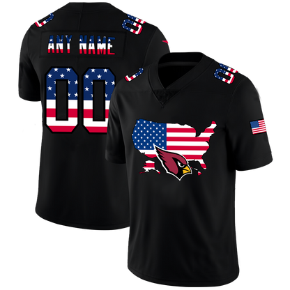 Custom Arizona Cardinals Football Black Limited Fashion Flag Stitched Jerseys