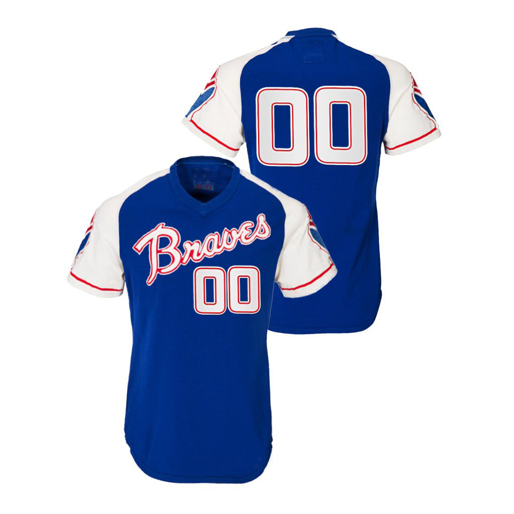 Custom Atlanta Braves Blue Baseball Throwback Jersey Stitched Heritage Jerseys
