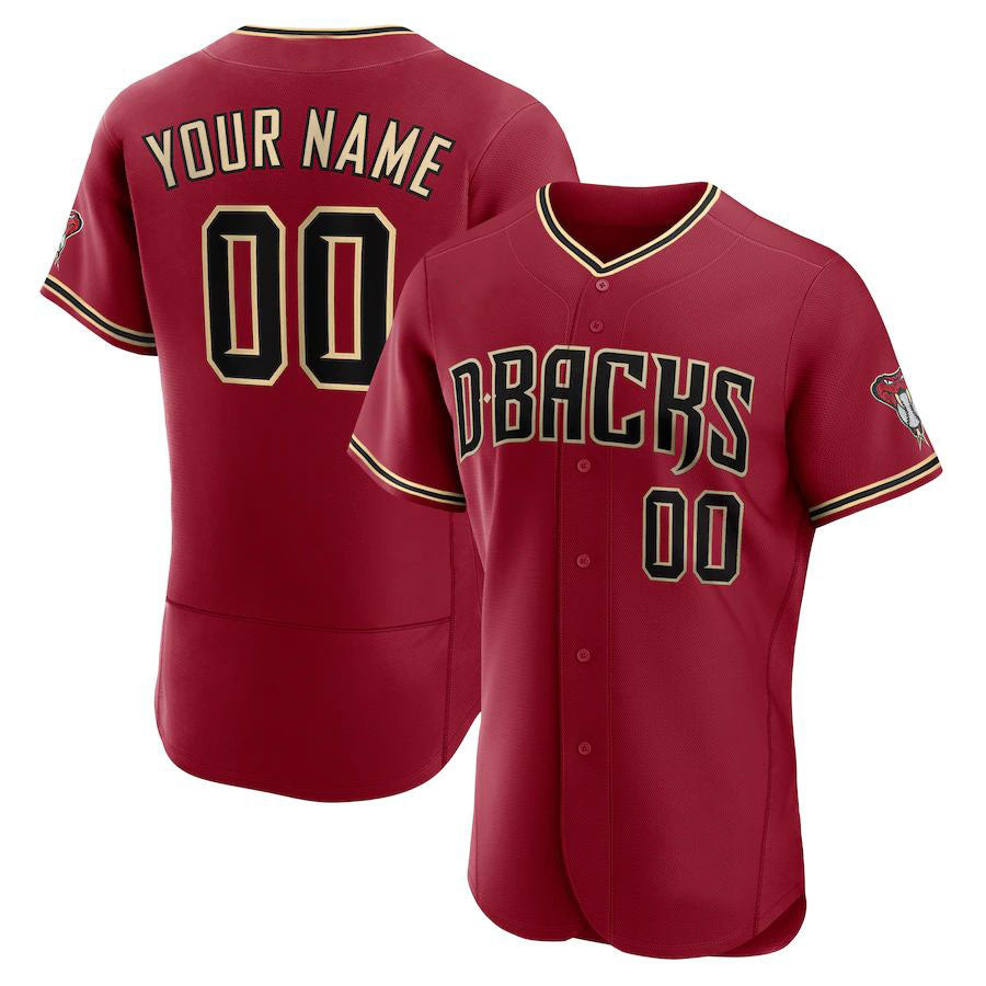 Custom Baseball Mens Arizona Diamondbacks Stitched Red Jersey