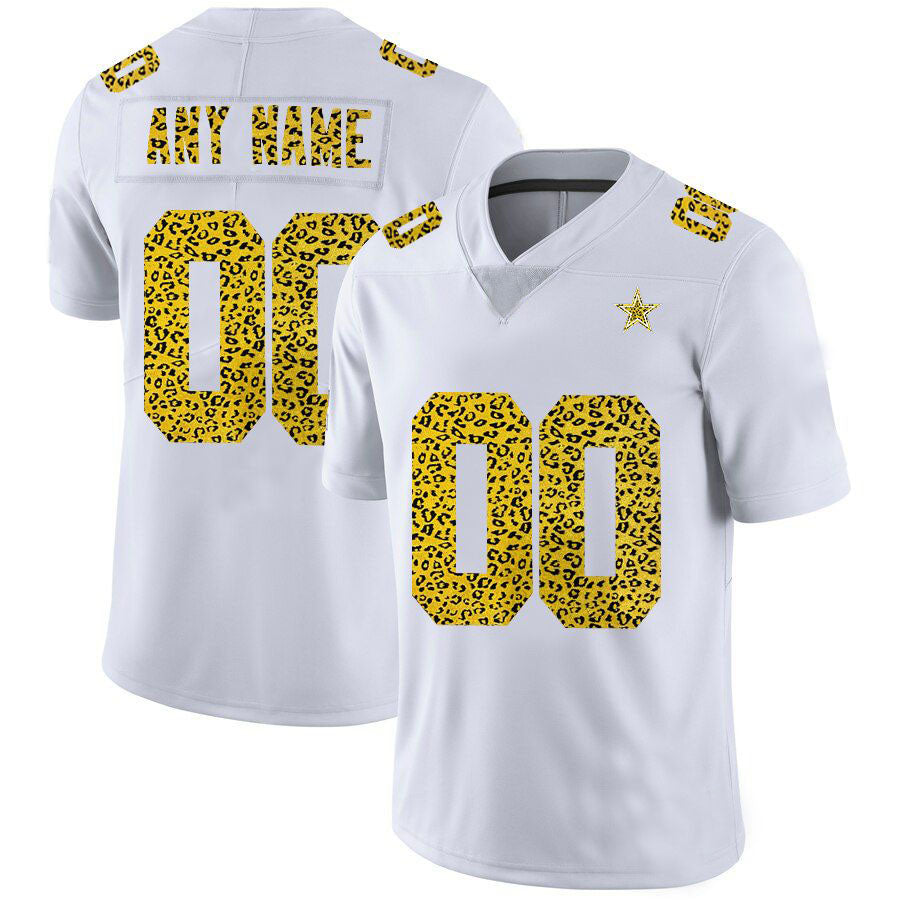 Custom D.Cowboys Jersey White Limited Fashion Vapor Leopard Print