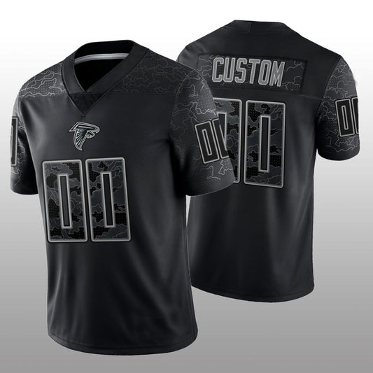 Custom Football Atlanta Falcons Stitched Black RFLCTV Limited Jersey