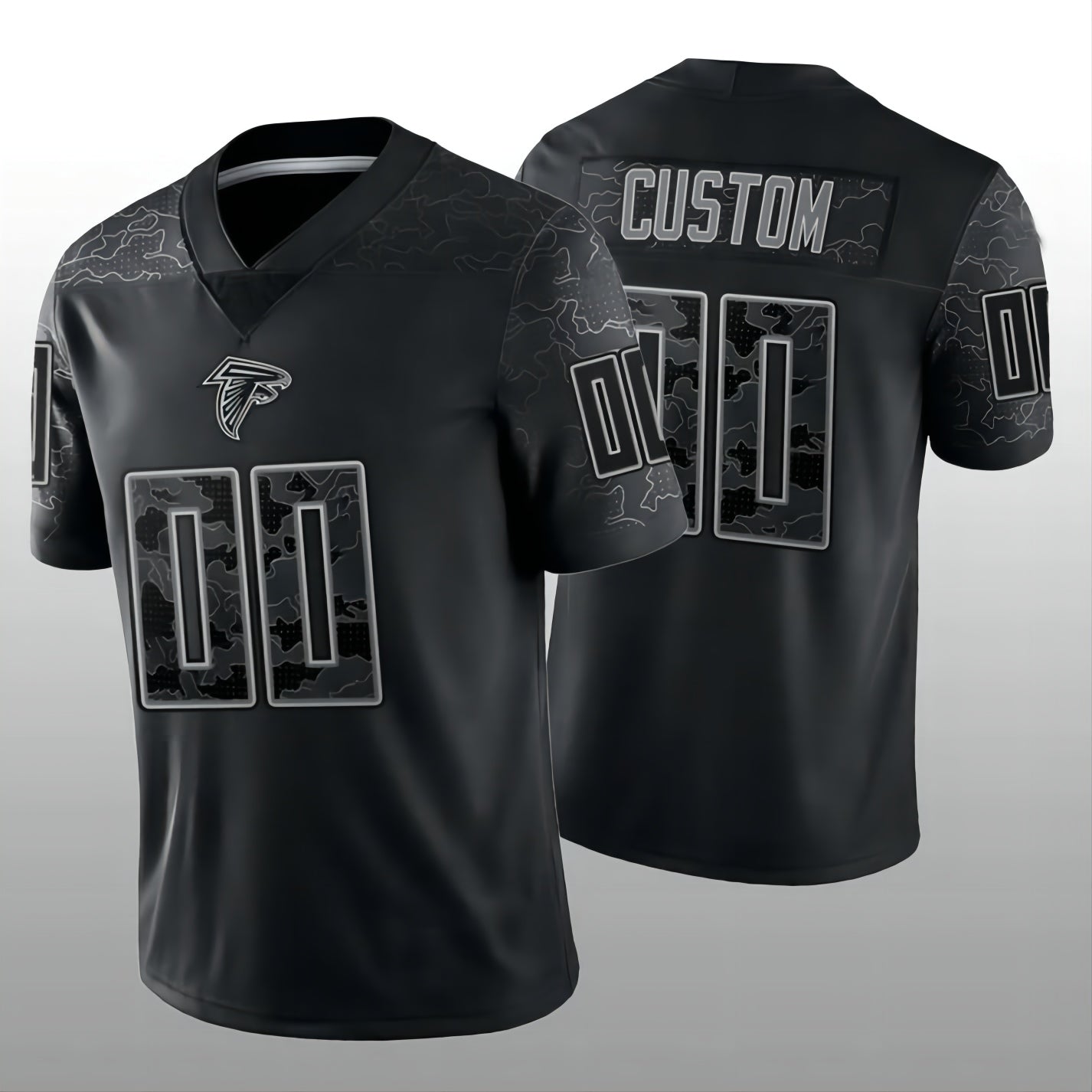 Custom A.Falcons Football Jerseys Stitched Black RFLCTV Limited Jersey American Jerseys