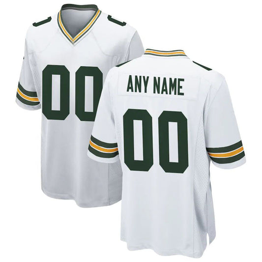 Custom GB.Packers Stitched Game White Jersey Men Youth Women
