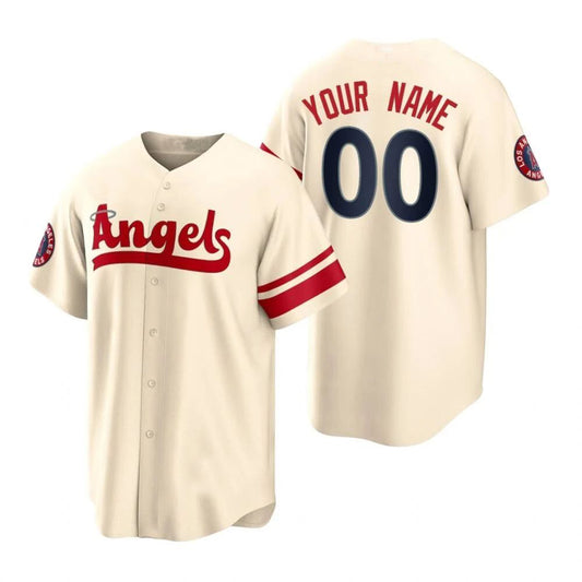 Custom Baseball Los Angeles Angels Cream Stitched 2022 City Connect Jersey Men Youth Women