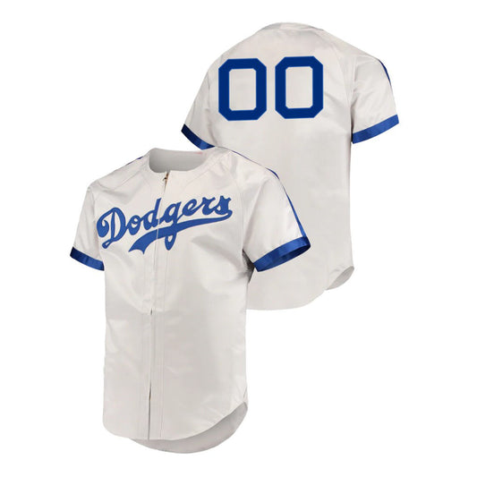 Custom Los Angeles Dodgers Gray Cooperstown Stitched throwback Jersey