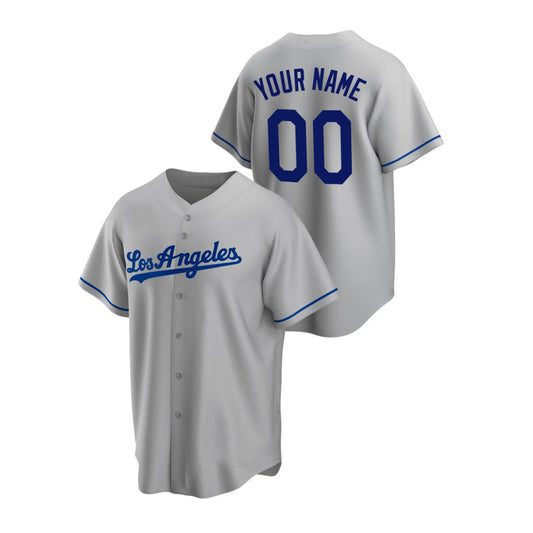 Custom Los Angeles Dodgers Gray Jerseys Stitched Men Youth And Women For Birthday Gift