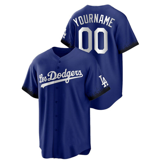 Custom Los Angeles Dodgers Jersey 2021 City Connect Royal Mens Women and Youth