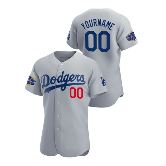 Custom Los Angeles Dodgers Jersey 2022 All Star Game Gray Jersey Stitched Baseball