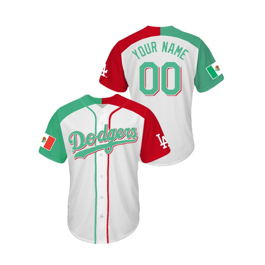 Custom Los Angeles Dodgers Jerseys Mexican Heritage Night White Cool Base Jersey