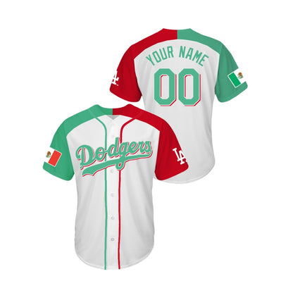 Dodgers Mexico Cool Base Limited Custom Jersey V2 - All Stitched