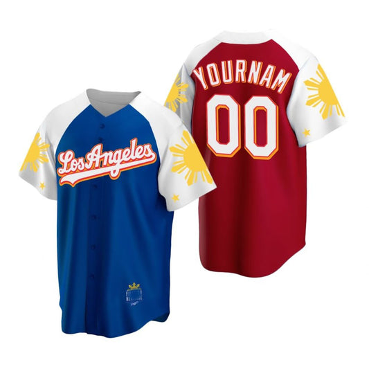 Custom Los Angeles Dodgers jerseys Blue Red Stitched Personalized Baseball Jerseys