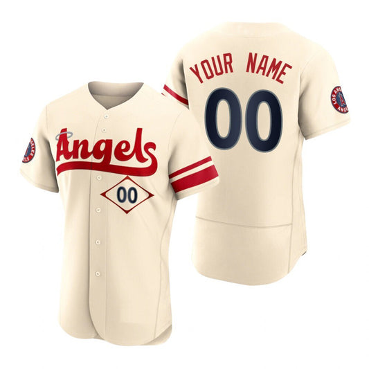Custom Baseball Men Los Angeles Angels Cream Stitched 2022 City Connect Jersey
