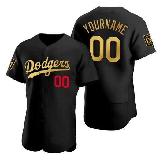 Men's Los Angeles Dodgers Cool Base Gold Jersey - All Stitched