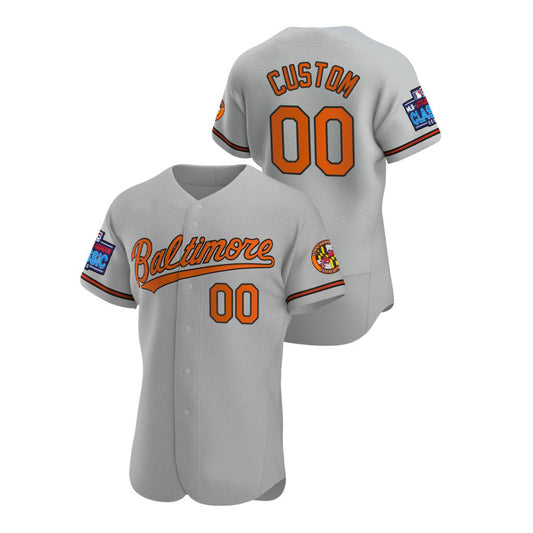 Custom 2022 Little League Classic Baltimore Orioles Gray Stitched Jersey