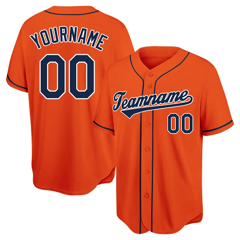 Custom Baseball Jersey Orange White Navy Authentic Stitched Letter And Numbers Mesh for Men Women Youth Button Down Jerseys