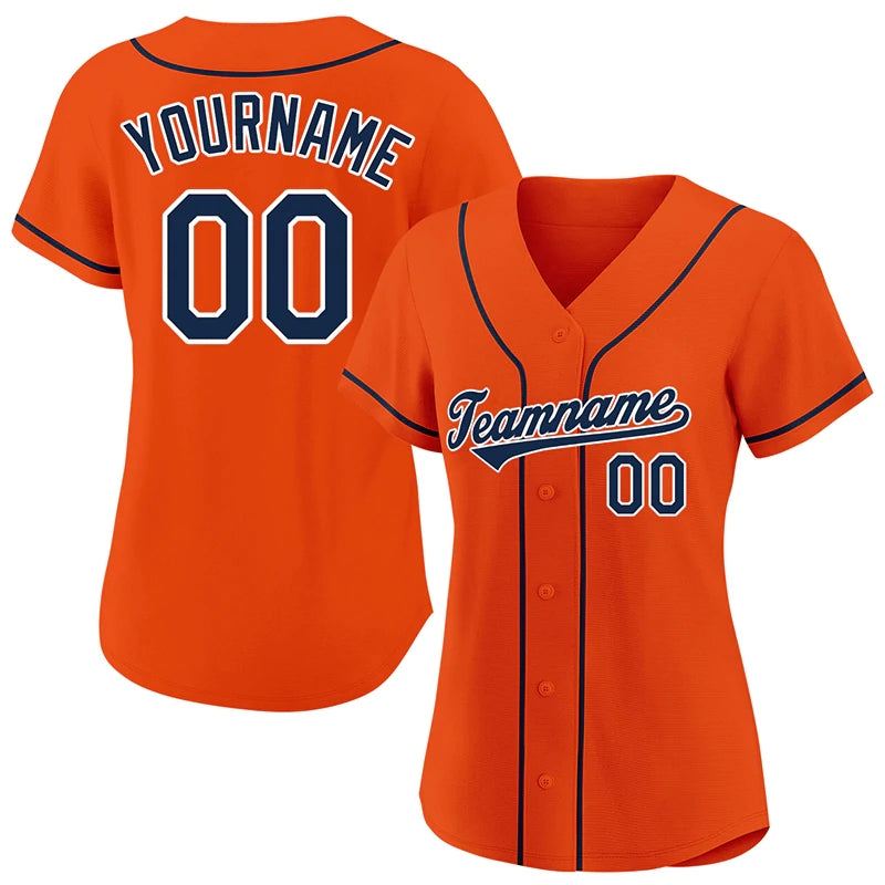 Personalized Astros Baseball Jersey - Orange Stitch