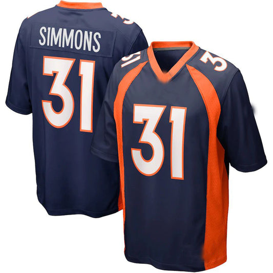 D.Broncos #31 Justin Simmons Navy Alternate Game Jersey Stitched American Football Jerseys
