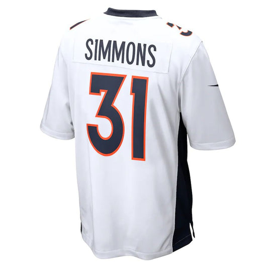 D.Broncos #31 Justin Simmons White Game Jersey Stitched American Football Jerseys