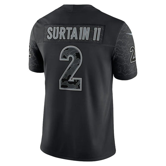D.Broncos #2 Patrick Surtain II Black RFLCTV Limited Jersey Stitched American Football Jerseys
