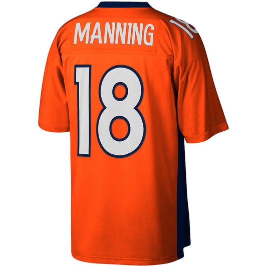 D.Broncos #18 Peyton Manning Mitchell & Ness Orange 2015 Legacy Replica Jersey Stitched American Football Jerseys