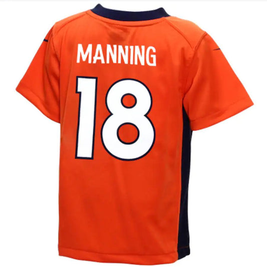 D.Broncos #18 Peyton Manning Orange Game Jersey Stitched American Football Jerseys