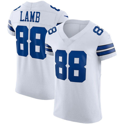 D.Cowboys #88 CeeDee Lamb White Vapor Elite Jersey Stitched American Football Jerseys