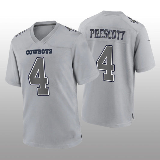 D.Cowboys #4 Dak Prescott Gray Atmosphere Game Jersey Fashion Jersey American Jerseys