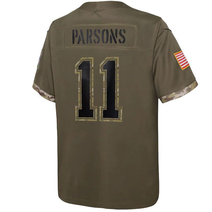 D.Cowboys #11 Micah Parsons Olive 2022 Salute To Service Player Limited Jersey Stitched American Football Jerseys