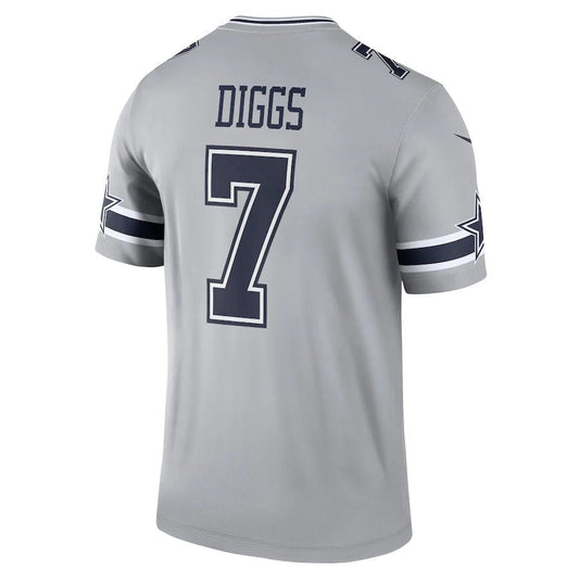 D.Cowboys #7 Trevon Diggs Gray Inverted Legend Jersey Stitched American Football Jerseys