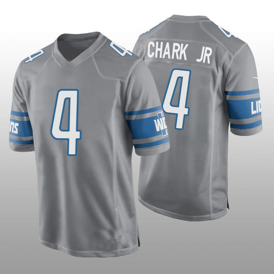 D.Lions #4 DJ Chark Jr. Alternate Game Jersey - Silver Stitched American Football Jerseys