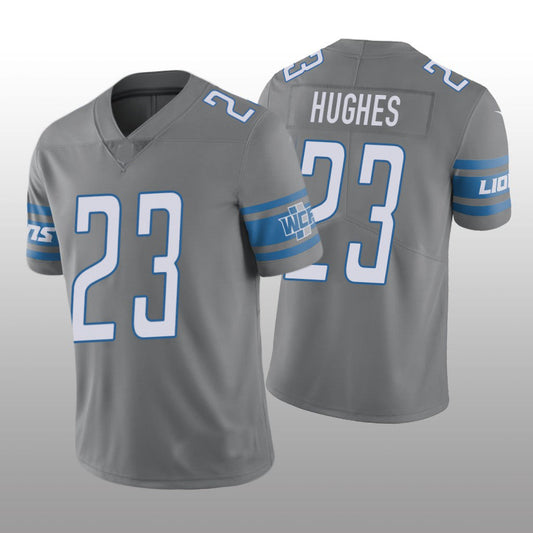 D.Lions #23 Mike Hughes Steel Vapor Limited Jersey Stitched American Football Jerseys