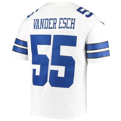 D.Cowboys #55 Leighton Vander Esch  White 60th Anniversary Limited Jersey Stitched American Football Jerseys