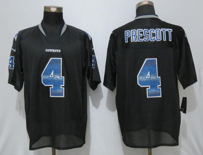 D.Cowboys  #4 Dak Prescott Black Strobe Stitched  Fashion Jersey American Jerseys
