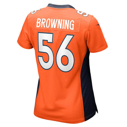 D.Broncos #56 Baron Browning Orange Game Jersey Stitched American Football Jerseys