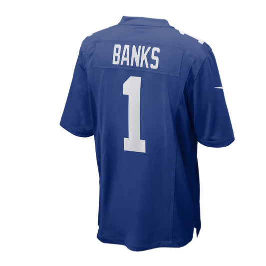 Football Jerseys NY.Giants #1 Deonte Banks Royal 2023 Draft First Round Pick Game Stitched Jersey