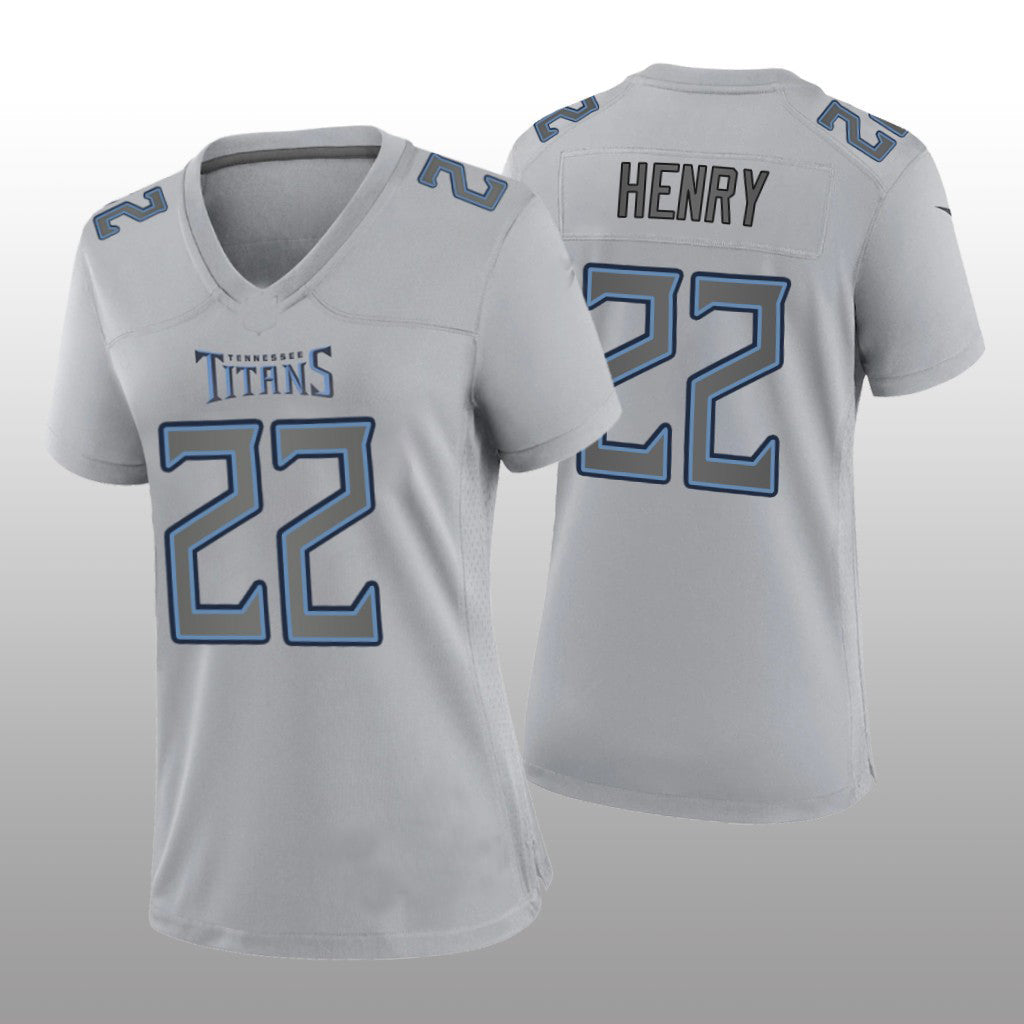 T.Titans #22 Derrick Henry Gray Atmosphere Game Women's Jersey Stitched American Football Jerseys